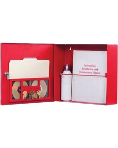 Mier BW-DOCBOX Storage Cabinet for Documents, 15" x 13" x 4", Red