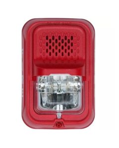 System Sensor P2GRKLED L-Series Outdoor Compact Wall-Mounted Horn Strobe, "FIRE", Red