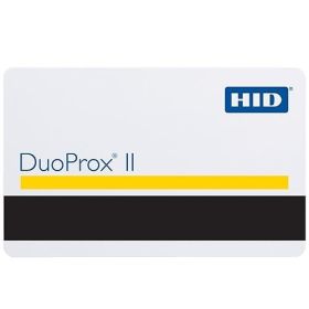 HID 1336LGSMN DuoProx II 1336 Printable Prox Card with Magnetic Stripe, Programmed, Glossy Front, HID Logo Back, Matching Numbers, No Slot, White - Qty 100